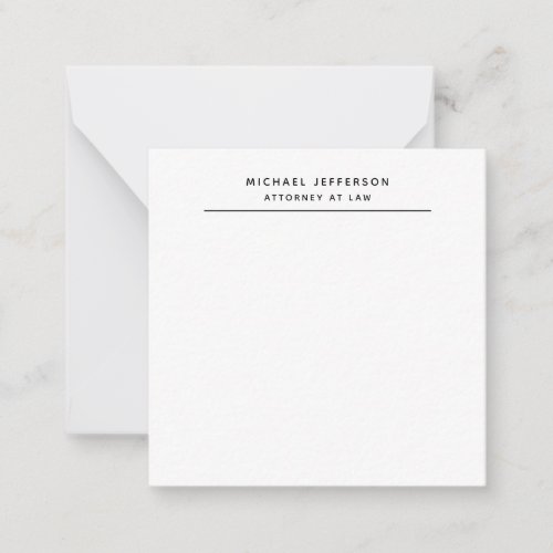 Attorney at Law Minimalist Classical Pro Note Card