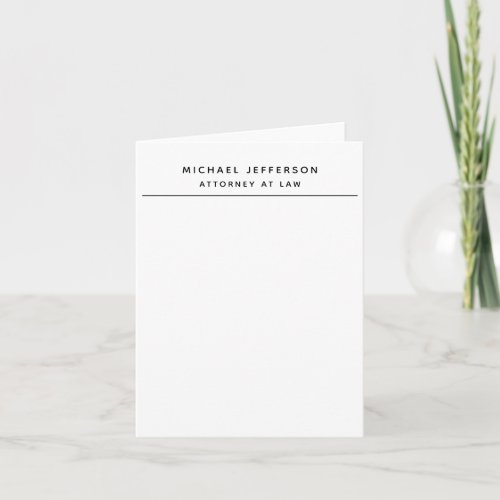 Attorney at Law Minimalist Classical Pro Note Card