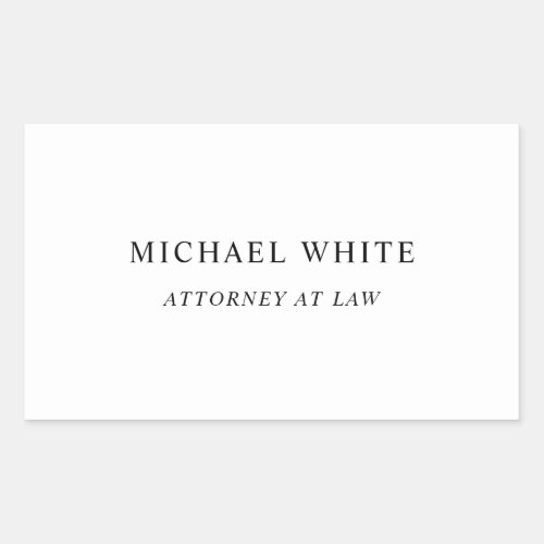 Attorney at Law Minimalist Classical Pro Rectangular Sticker