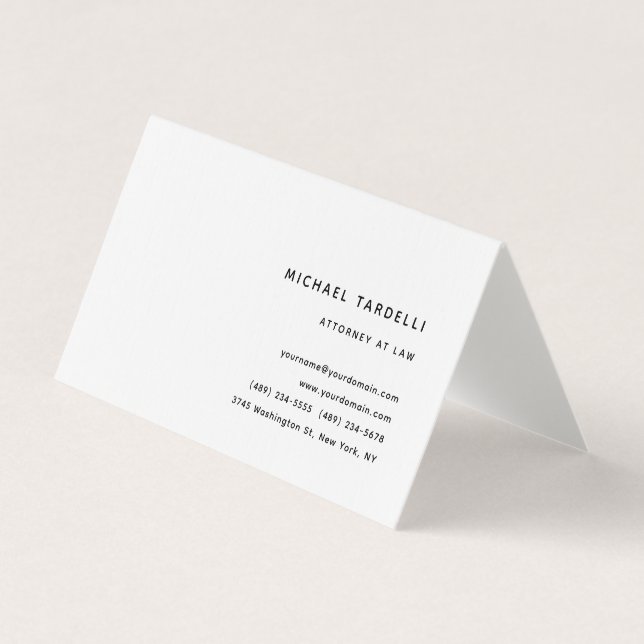Attorney at Law Minimalist Classical Professional Business Card (Front)