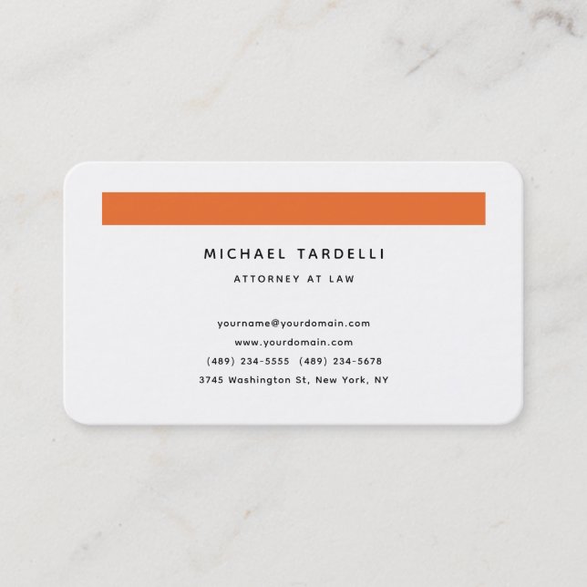 Attorney at Law Minimalist Classical Professional Business Card (Front)