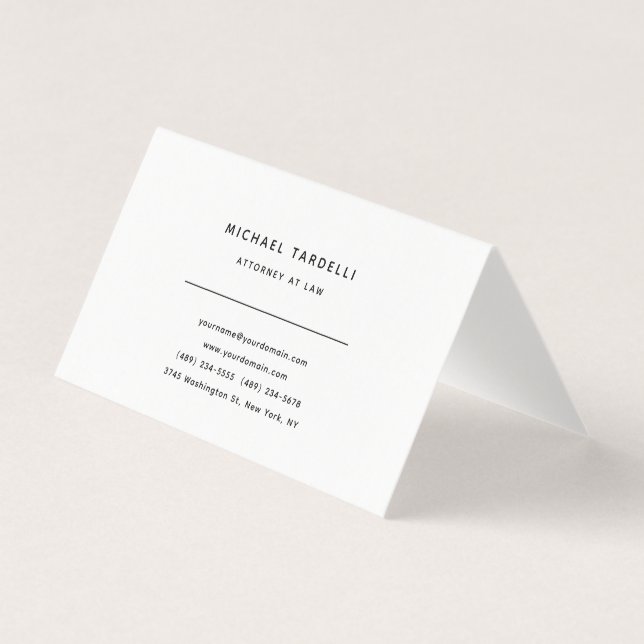 Attorney at Law Minimalist Classical Professional Business Card (Front)