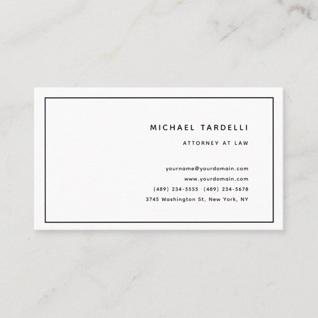 Attorney at Law Minimalist Classical Professional Business Card