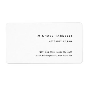 Attorney at Law Minimalist Classical Professional Label