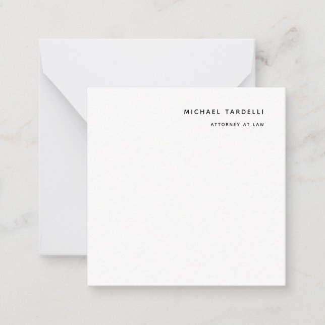 Attorney at Law Minimalist Classical Professional Note Card (Front)