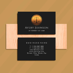 Attorney At Law Minimalist Gold Scale Elegant Chic Business Card