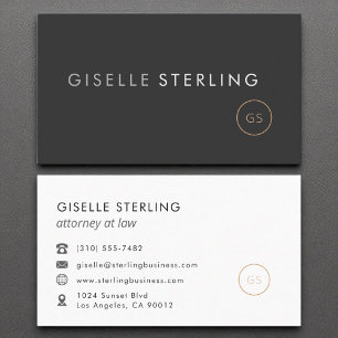 Attorney at Law Minimalist Luxury Black  Business Card