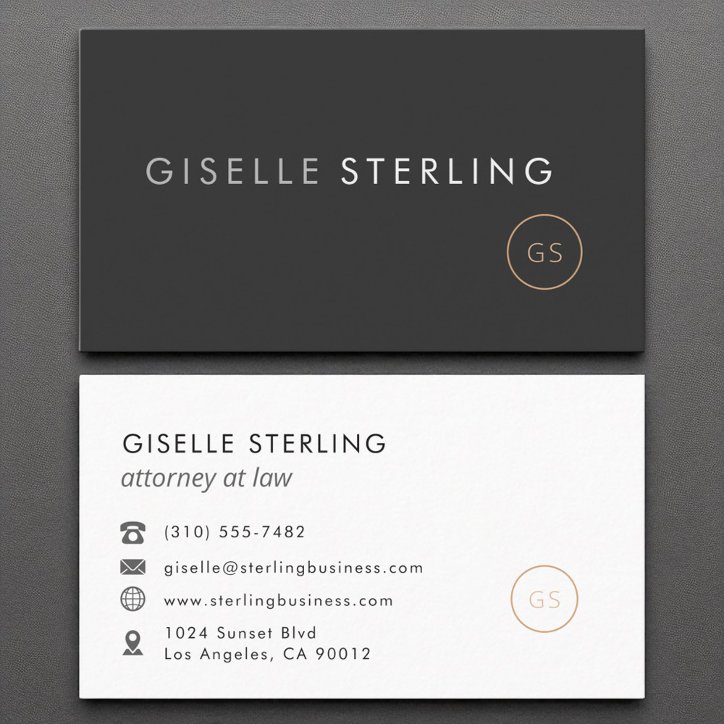 Attorney At Law Minimalist Luxury Black Business Card
