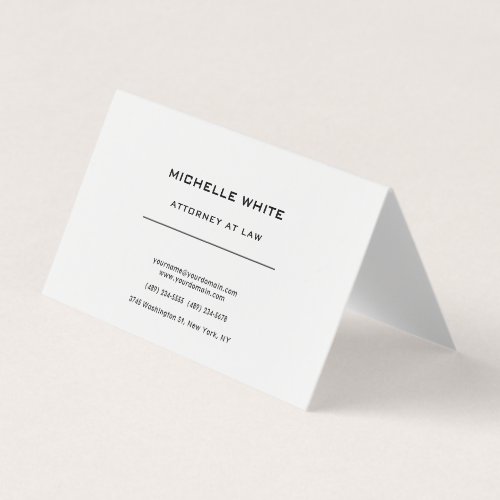 Attorney at Law Minimalist Professional Business Card