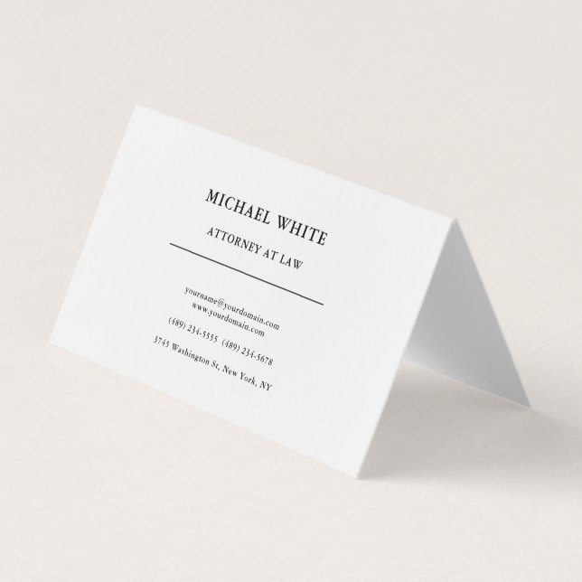 Attorney at Law Minimalist Professional Business Card (Front)