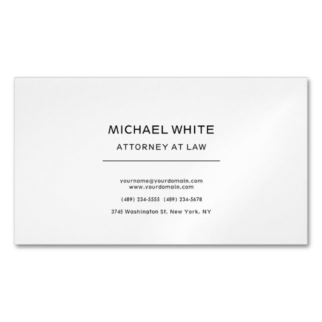 Attorney at Law Minimalist Professional Business Card Magnet (Front)