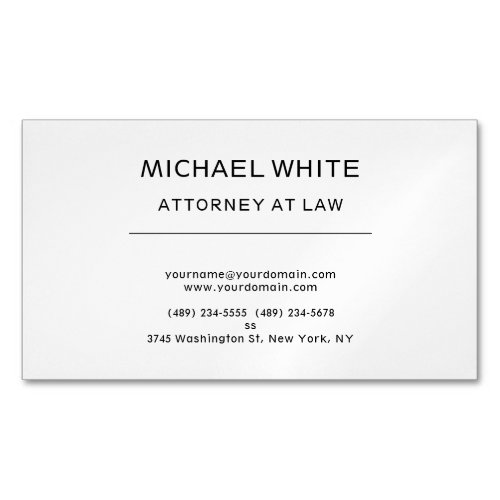 Attorney at Law Minimalist Professional Business Card Magnet