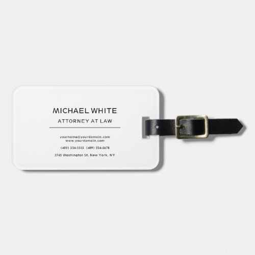 Attorney at Law Minimalist Professional Luggage Tag