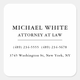 Attorney at Law Minimalist Professional Square Sticker