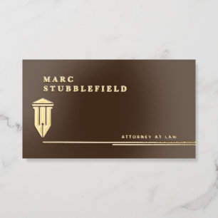 Attorney at Law Minimalist Real Gold Foil Spot Gloss Business Cards