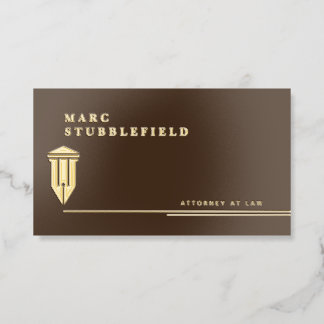 Attorney at Law  Minimalist  Real Gold Foil Spot Gloss Business Cards