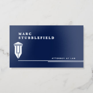 Attorney at Law  Minimalist  Real Silver Foil Spot Gloss Business Cards