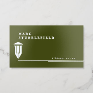 Attorney at Law  Minimalist  Real Silver Foil Spot Gloss Business Cards