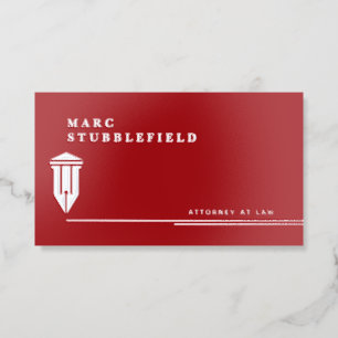 Attorney at Law Minimalist Real Silver Foil Spot Gloss Business Cards