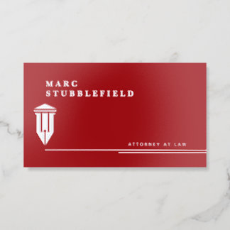 Attorney at Law  Minimalist  Real Silver Foil Spot Gloss Business Cards