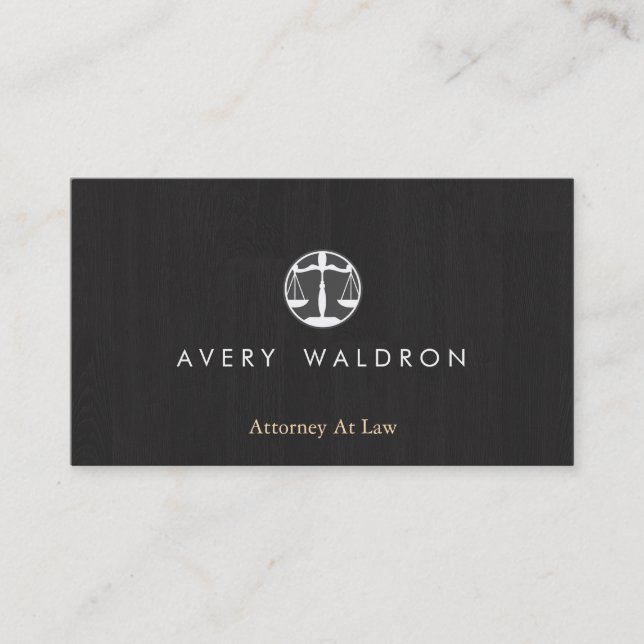 Attorney At Law Modern Black Business Card (Front)