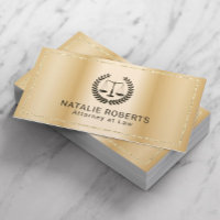 Attorney at Law Modern Gold Frame Lawyer Office Business Card