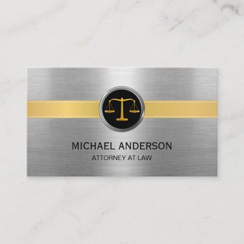 Attorney at Law Modern Gold  Silver Lawyer  Business Card