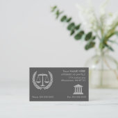 Attorney at Law Modern Grey Business Card (Standing Front)