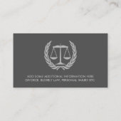 Attorney at Law Modern Grey Business Card (Back)