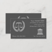 Attorney at Law Modern Grey Business Card (Front/Back)