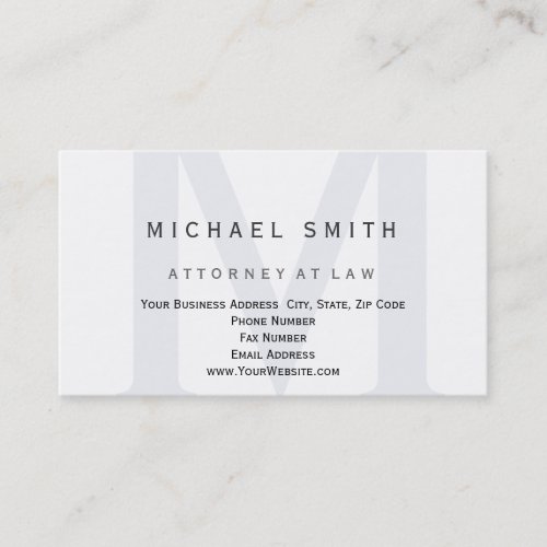 Attorney at Law Modern Minimalist Plain Business Card