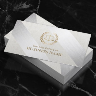 Attorney at Law Modern Silver & Gold Lawyer Business Card