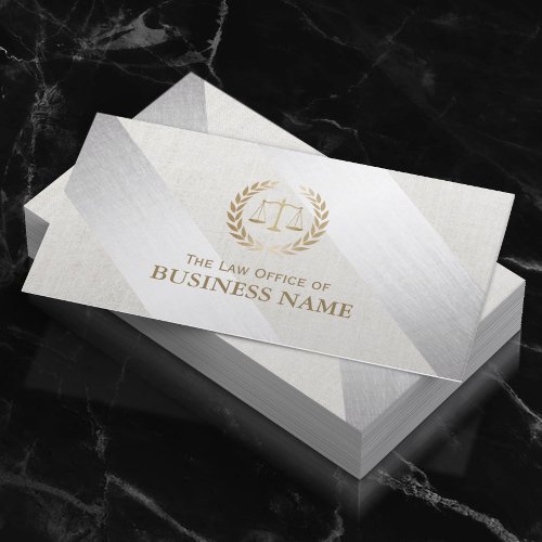 Attorney at Law Modern Silver  Gold Lawyer Business Card