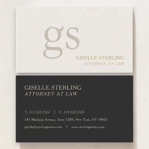Attorney at Law Monogram Professional Business Card