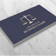 Attorney At Law Navy Blue & Gold Plain Business Card at Zazzle