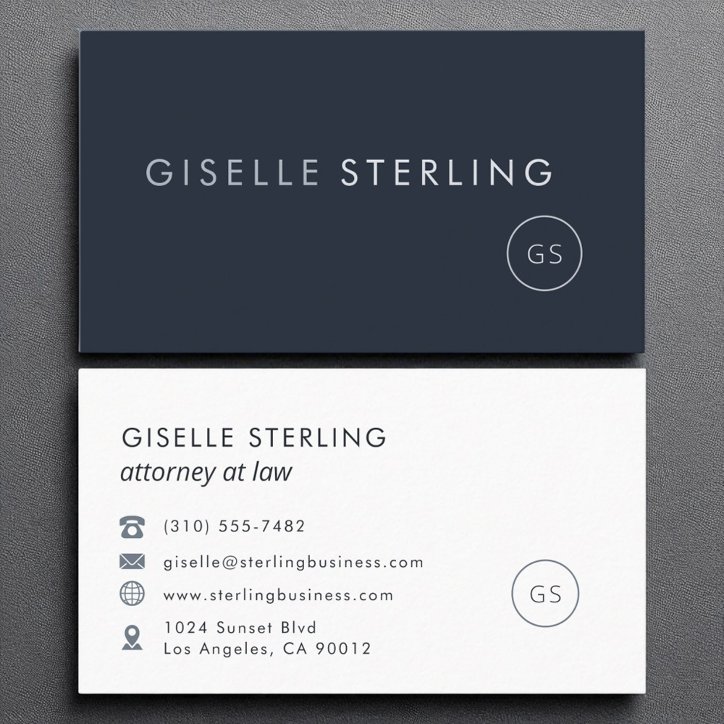 Attorney At Law Navy Blue Modern Luxury Business Card