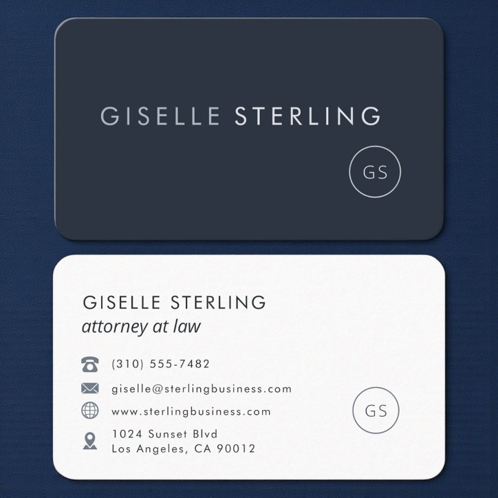 Attorney At Law Navy Blue Professional Business Card