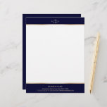 Attorney at Law Navy & Gold Law Office Lawyer  Letterhead<br><div class="desc">Attorney at Law Navy & Gold Law Office Lawyer Letterhead.</div>