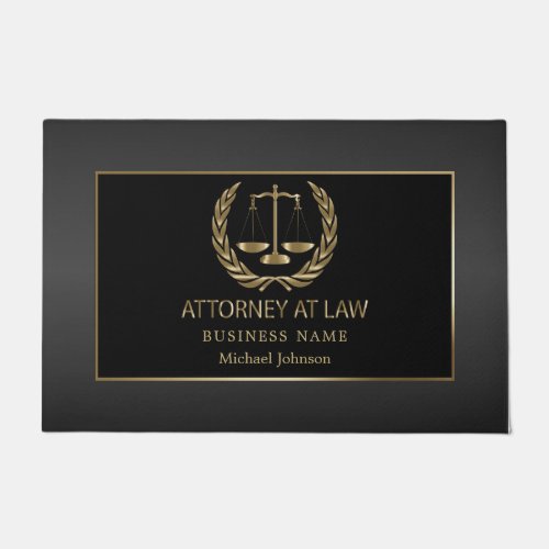 Attorney at Law Office _ Black and Gold Doormat