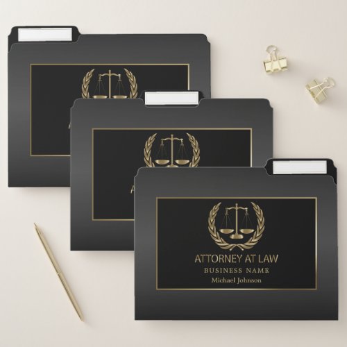 Attorney at Law Office _ Black and Gold File Folder