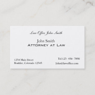 Attorney at law office business card