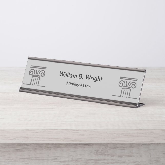Attorney At Law Office Desk Name Plate (Front)