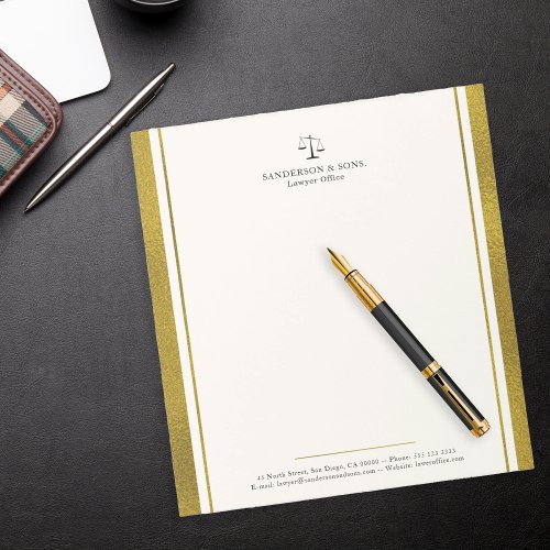 Attorney at law office elegant professional notepad