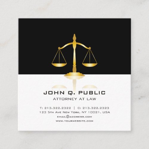 Attorney At Law Office Modern Elegant Lawyer Square Business Card