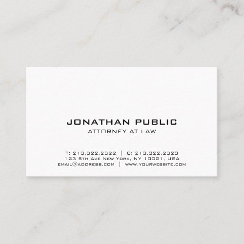 Attorney at law office professional modern elegant business card