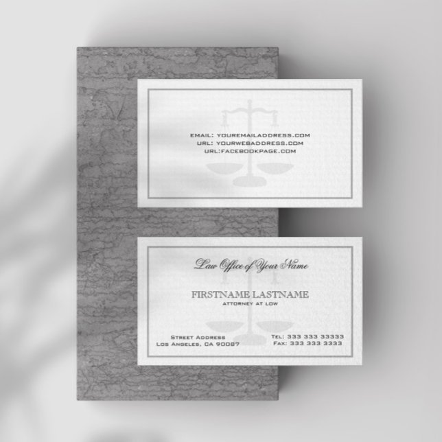 Attorney At Law Office Simple Linen  Texture Business Card (Creator Uploaded)