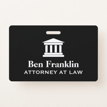 Attorney At Law Personalized Court House Name Badge by logotees at Zazzle