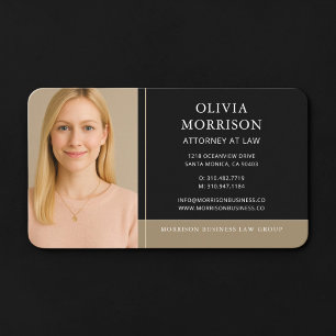 Attorney at Law Photo Black Gold  Business Card