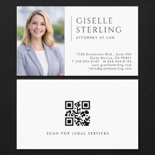Attorney at Law Photo QR Code Business Card