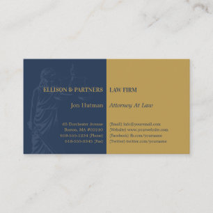Attorney at Law   Plain Black Gold Business Card